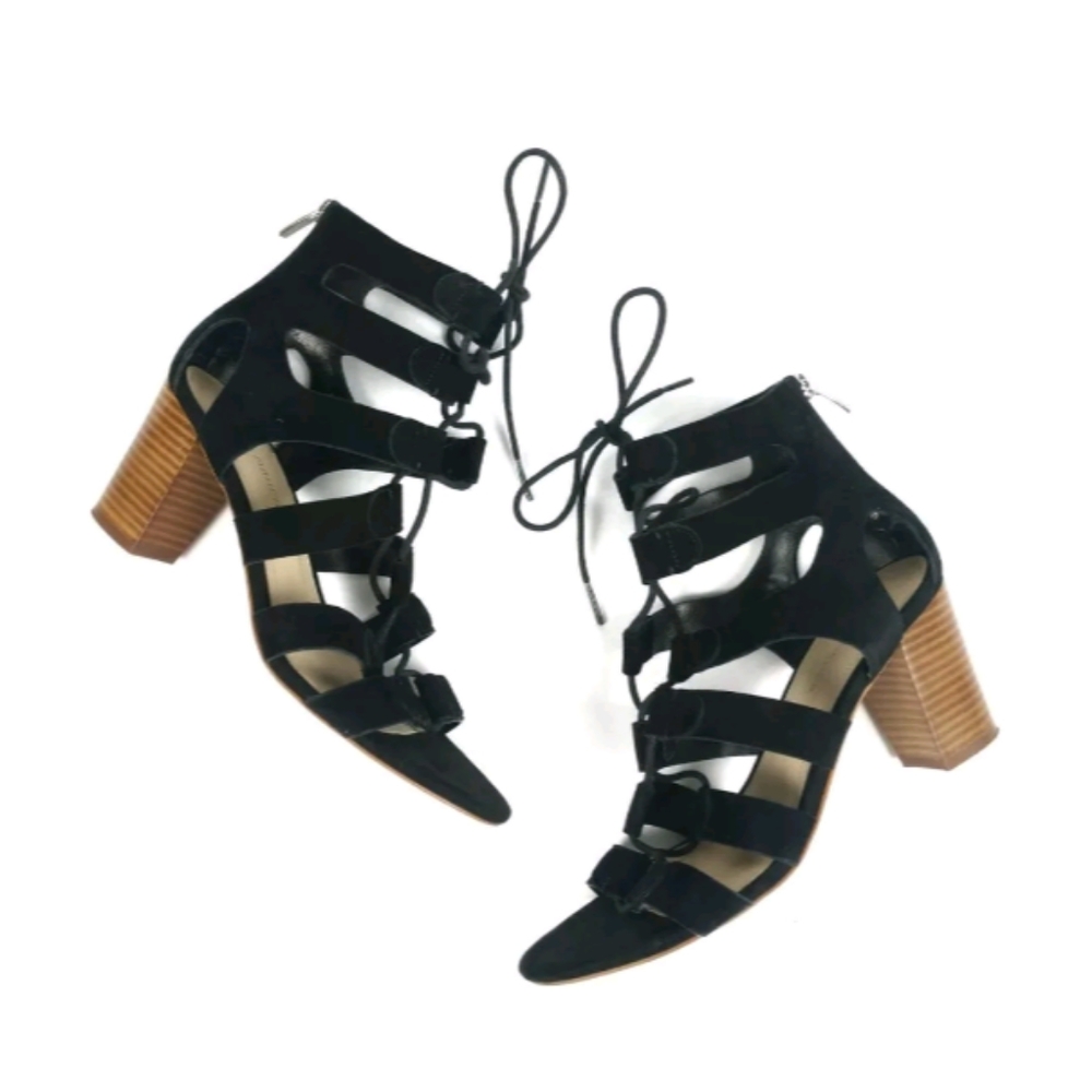 Marc Fisher suede stacked heel patsey sandals